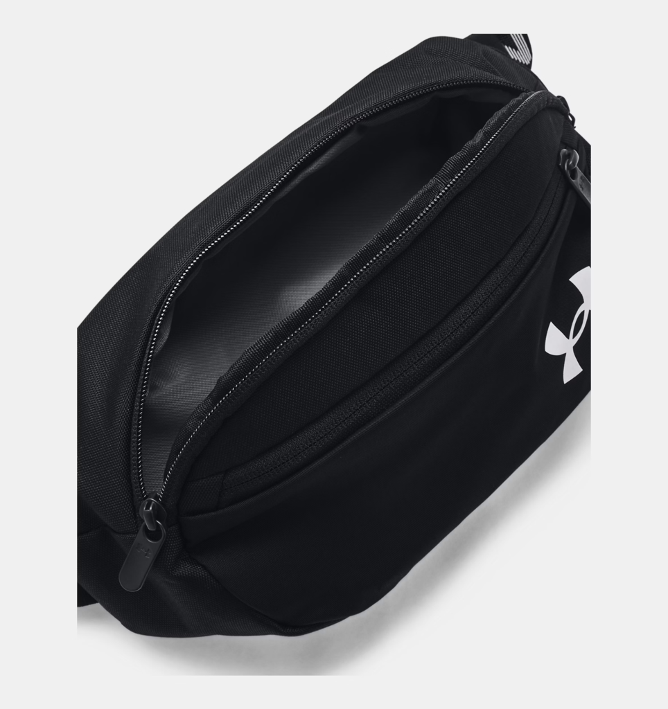 UA Under Armour Flex Unisex Sports Training Waist Bag, Shoulder Bag, Crossbody Bag, Portable Chest Bag – Black / White