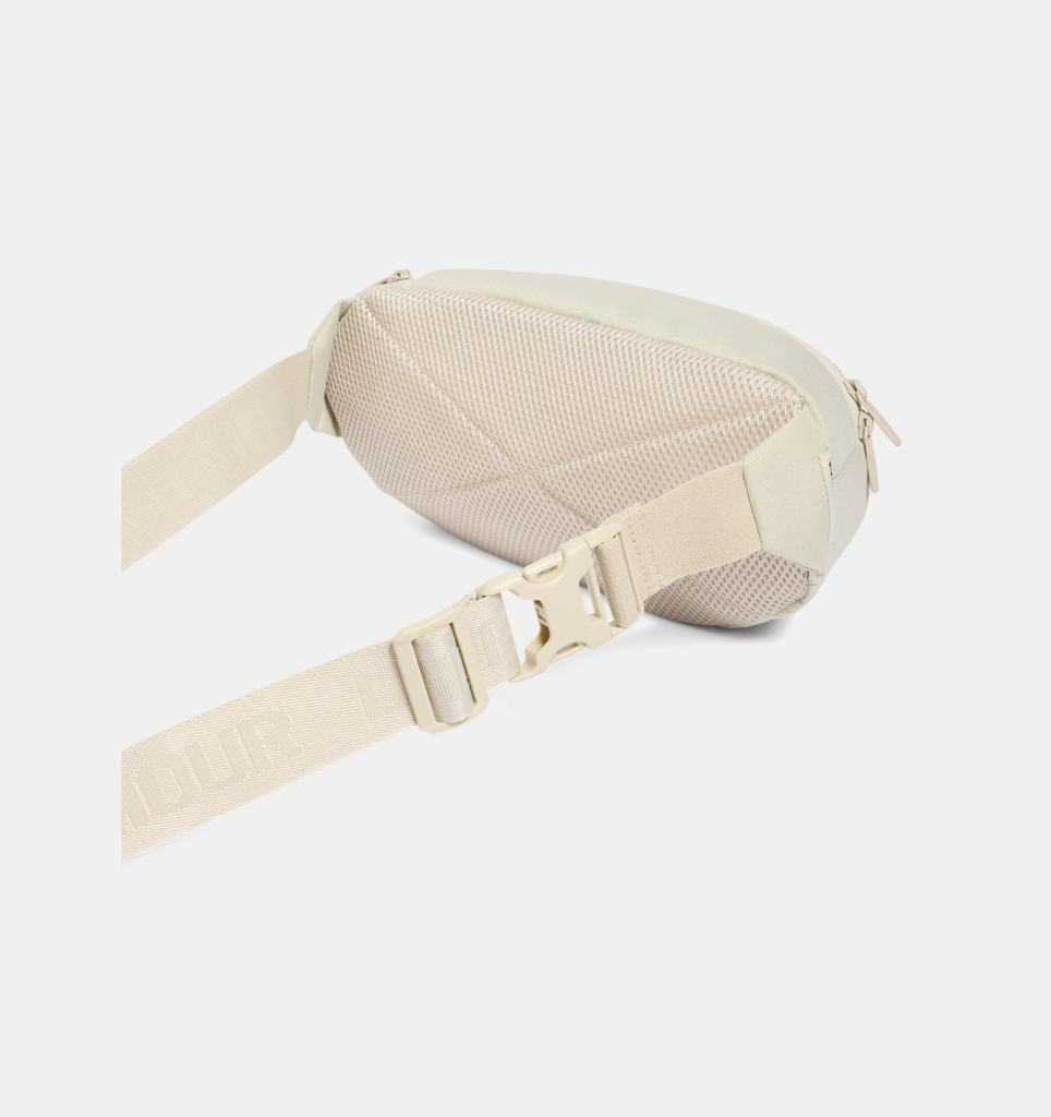 UA Under Armour Flex Unisex Sports Training Waist Bag, Shoulder Bag, Crossbody Bag, Portable Chest Bag – Khaki Base / Black