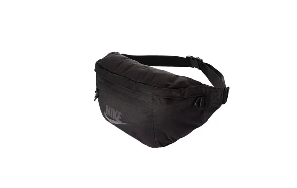 Nike basic logo sports fabric shoulder bag/crossbody bag/chest bag/waist bag, unisex and couple style – pure black