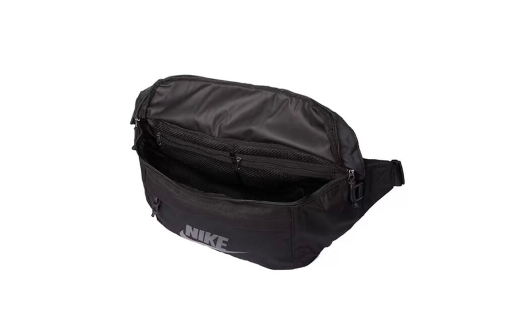 Nike basic logo sports fabric shoulder bag/crossbody bag/chest bag/waist bag, unisex and couple style – pure black
