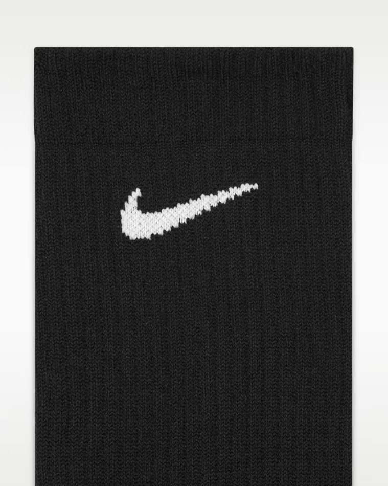 Nike Everyday Plus Lightweight Crew Socks for Men & Women, Cushioned Comfort Sports Socks, Breathable Everyday Essentials, Gym & Streetwear Must-Have，Black